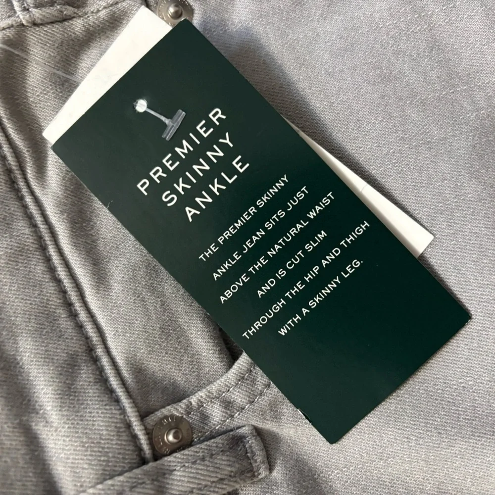 Lauren Ralph Lauren Premier Skinny Ankle Jeans Size 10 New With Tag Gray Gothic